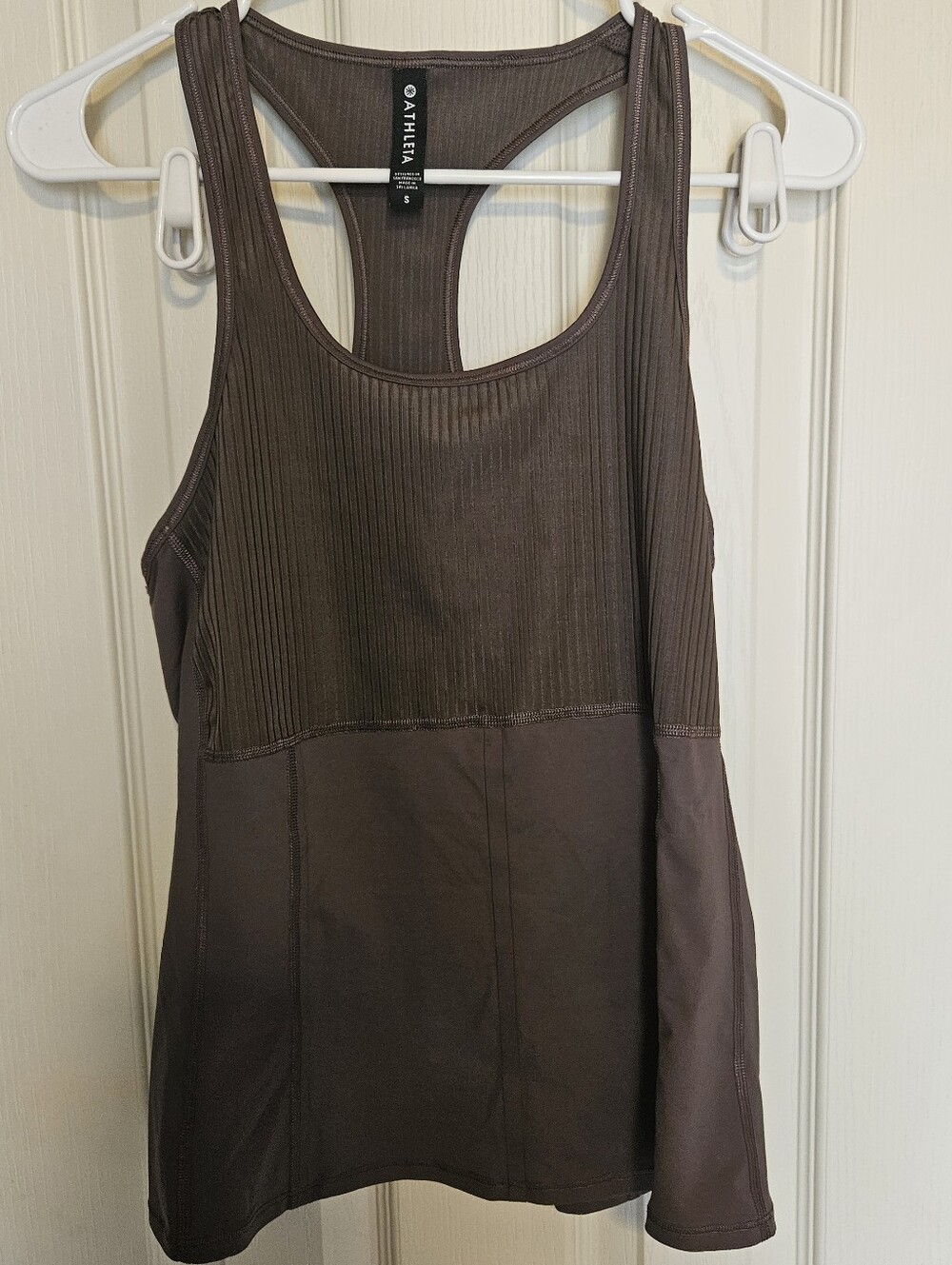 Athleta Dark Brown Ribbed Racerback Workout Tank